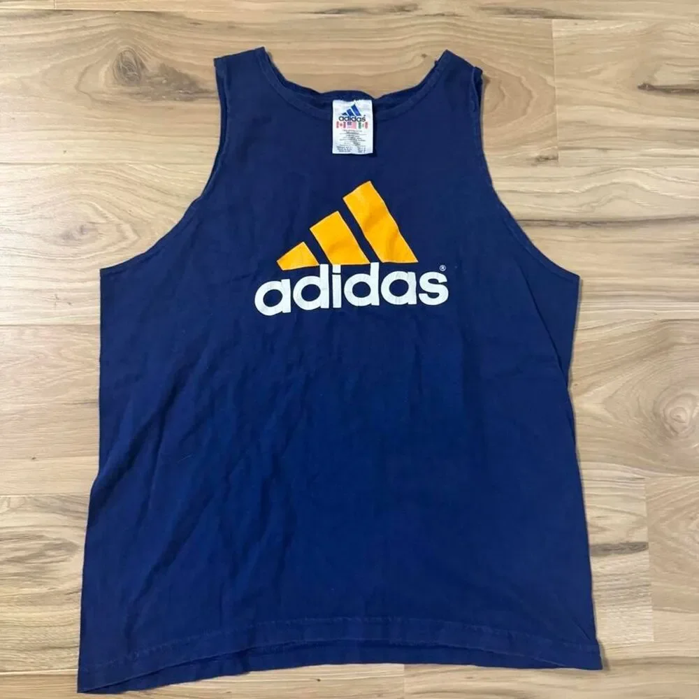 Vintage 90s Adidas Tank top basketball Style beach summer graphic